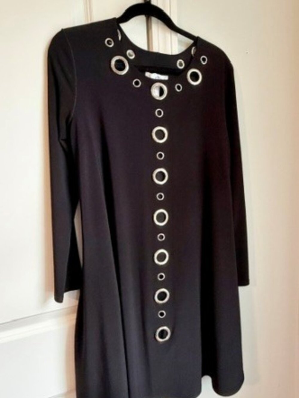 Joseph Ribkoff Silver Grommet Tunic Dress